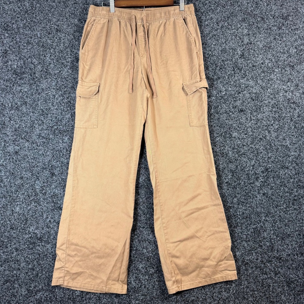 Sanctuary Cargo Pants Wide Leg Tan Drawstring Elastic Waist Women Size L